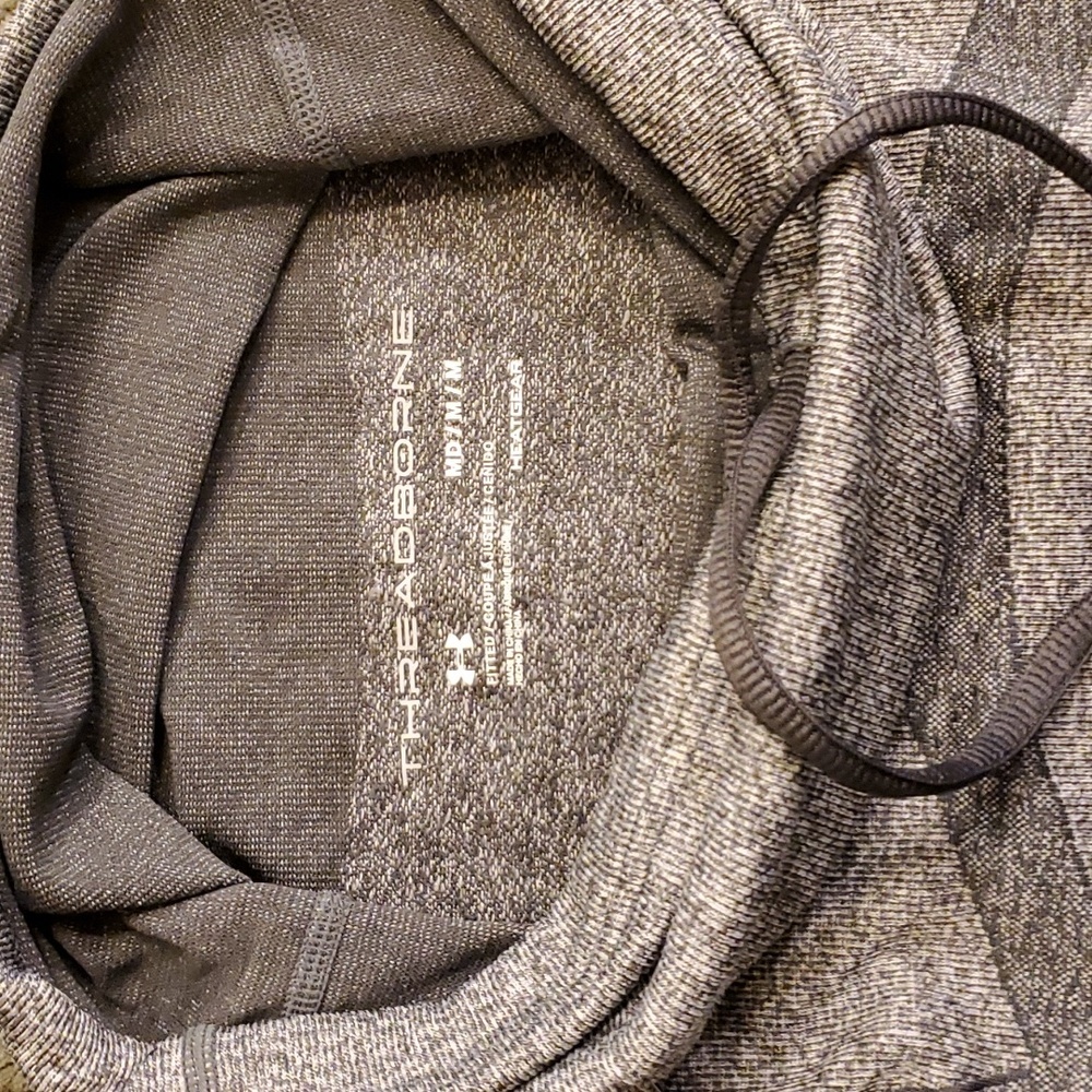 Under Armour Gray Threadborne Sweater With Cowl N… - image 3